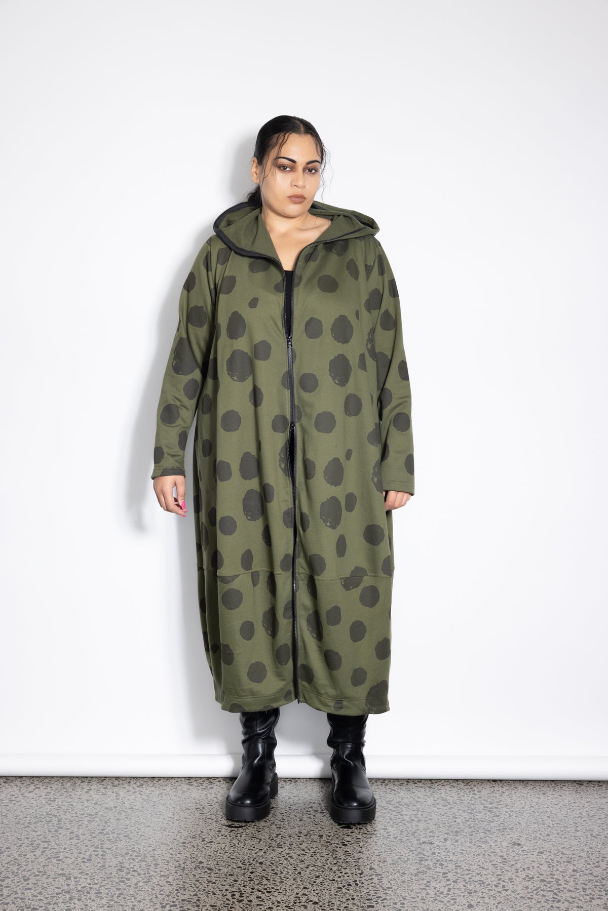Sculpture Coat - Khaki Spot