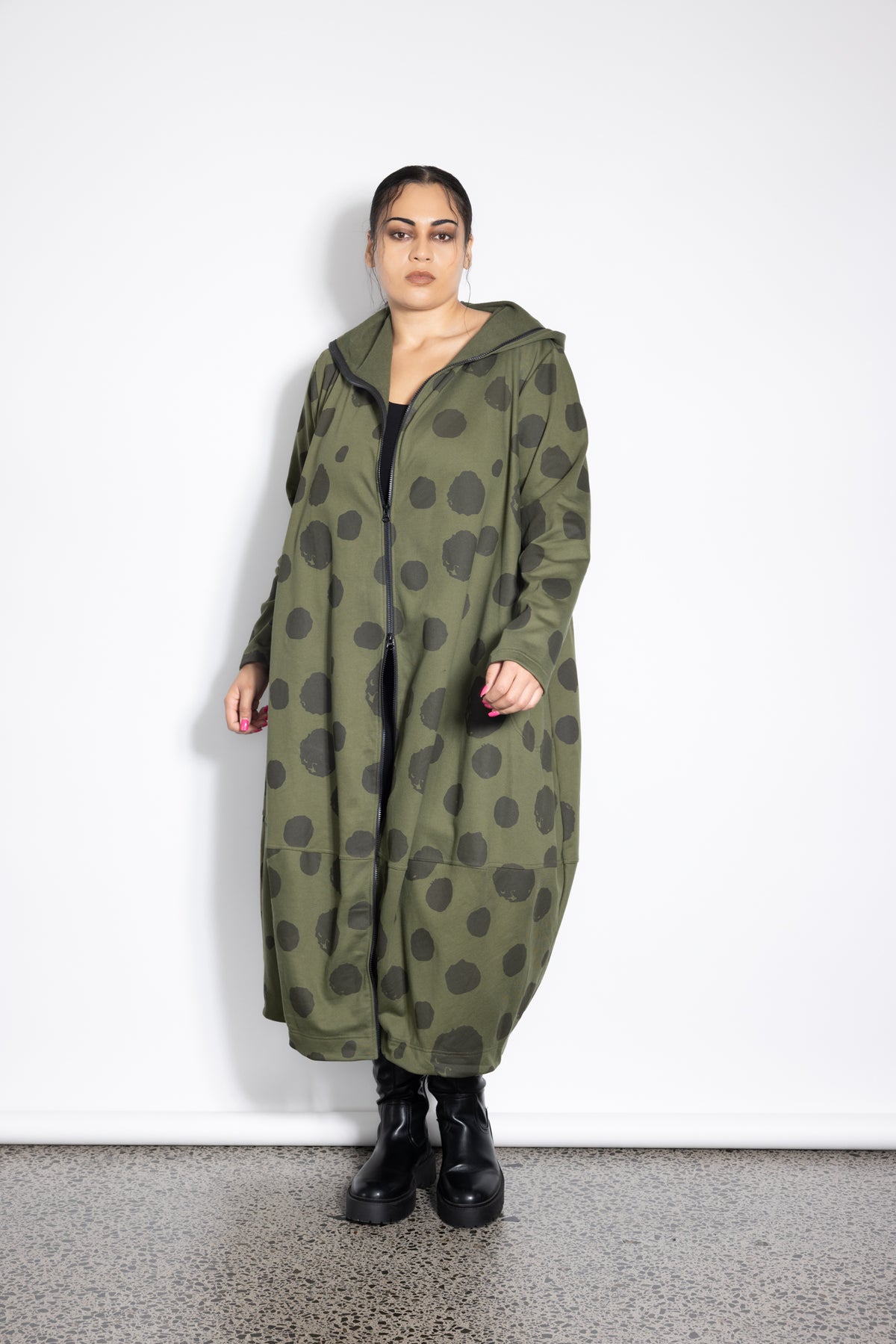 Sculpture Coat - Khaki Spot