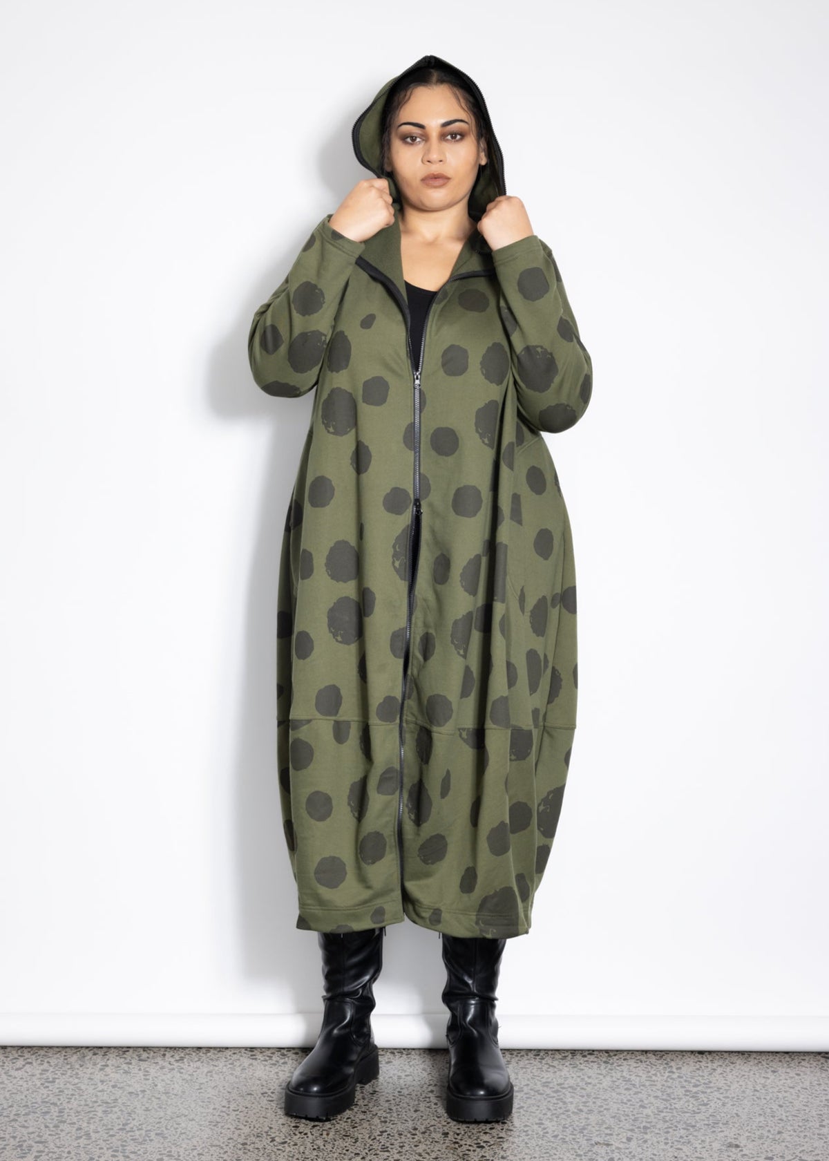 Sculpture Coat - Khaki Spot