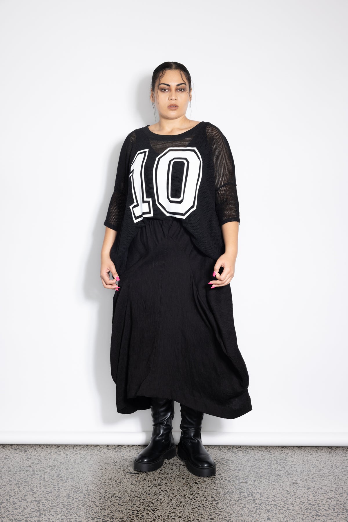 #10 Black Net Tee