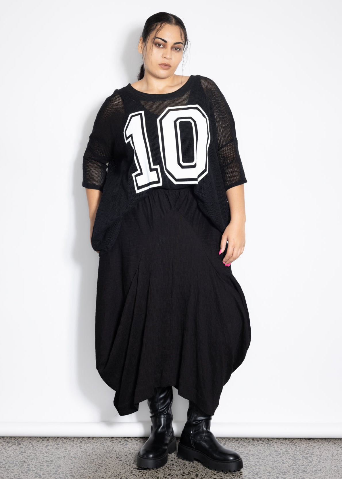 #10 Black Net Tee