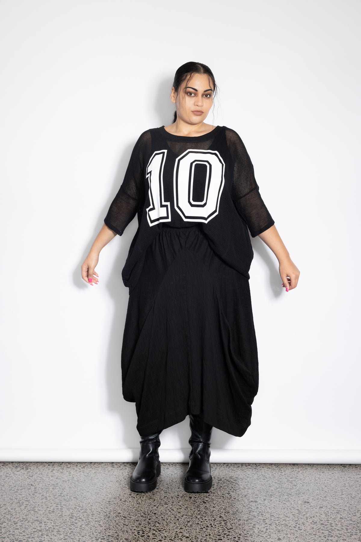 #10 Black Net Tee