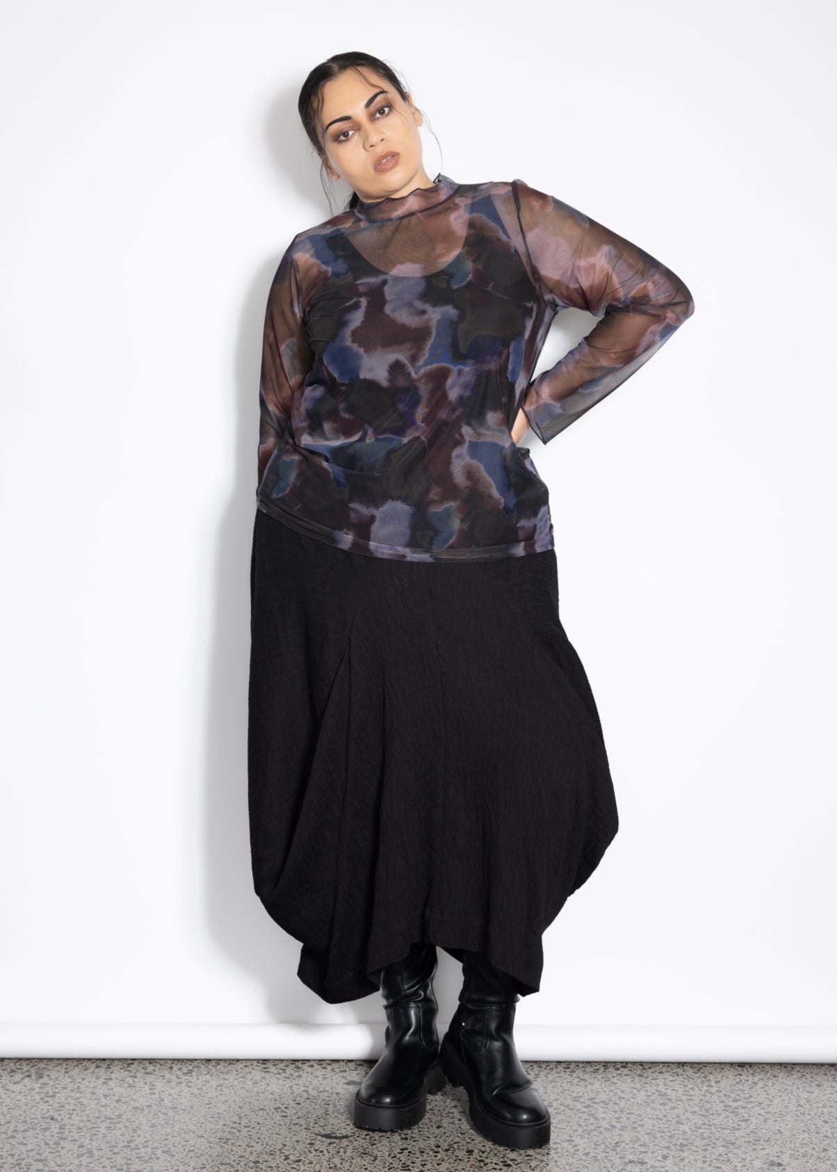 Outlet - Last One Size XL - Freddie Layer Top - Smoke Print