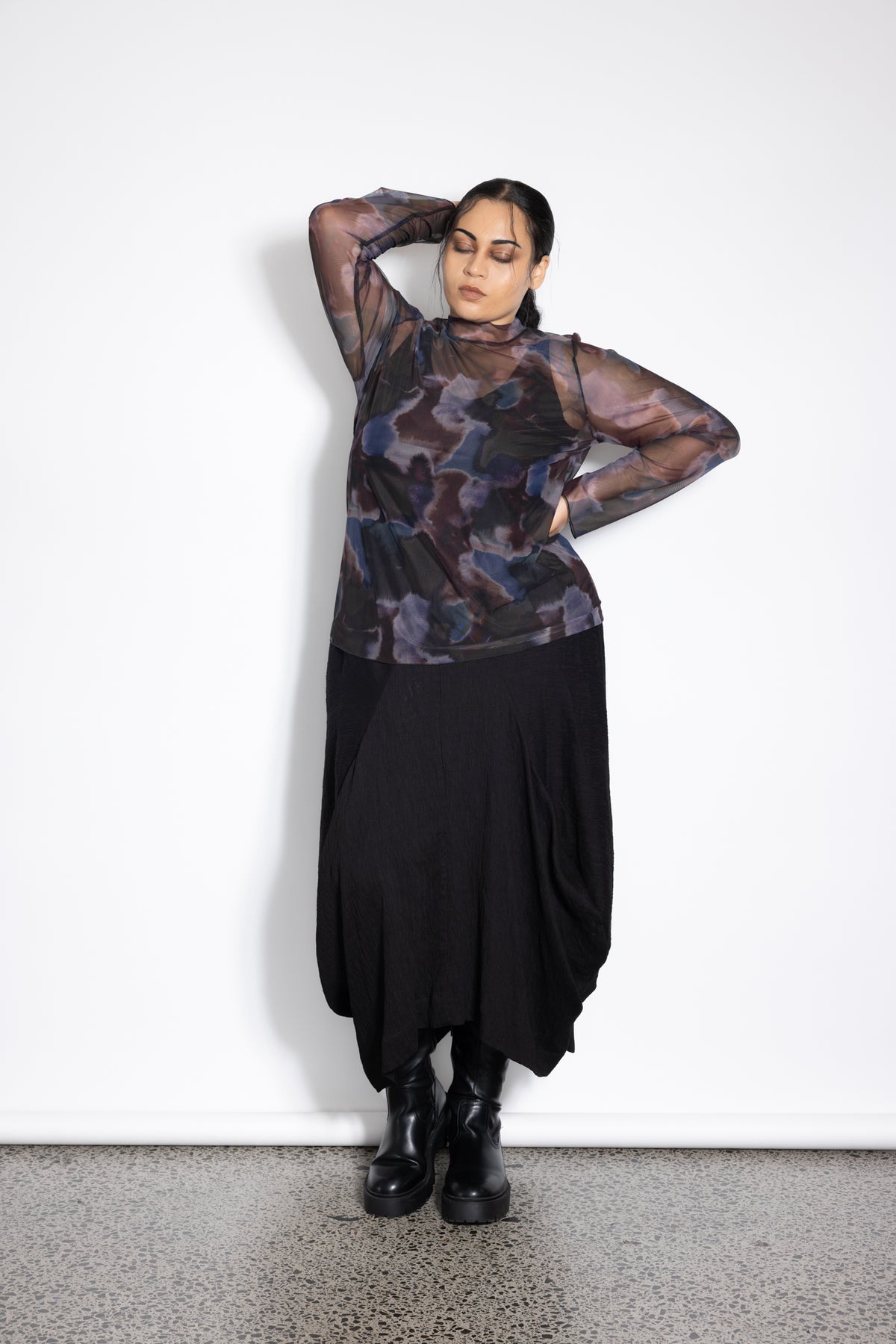 Outlet - Last One Size XL - Freddie Layer Top - Smoke Print