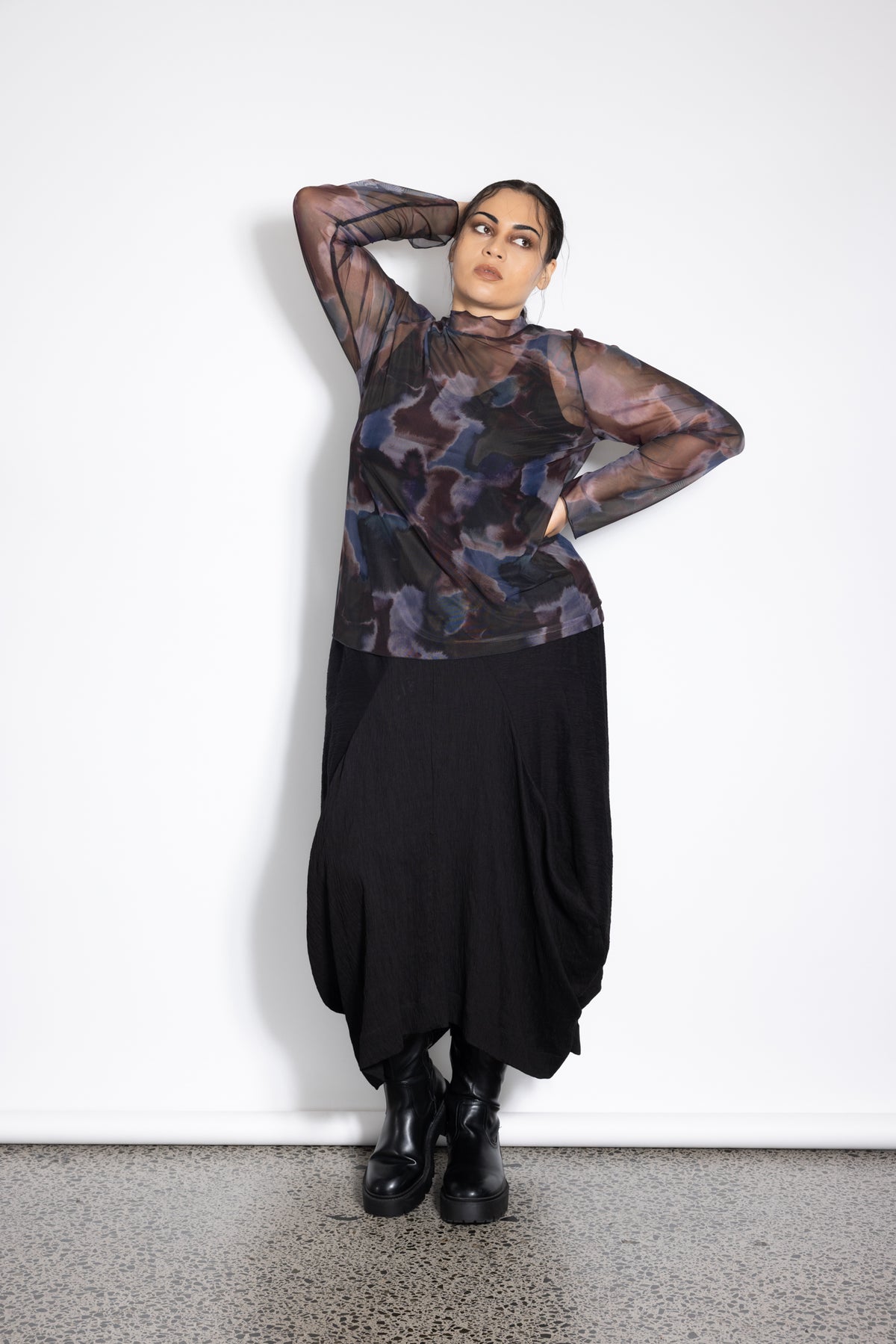 Outlet - Last One Size XL - Freddie Layer Top - Smoke Print