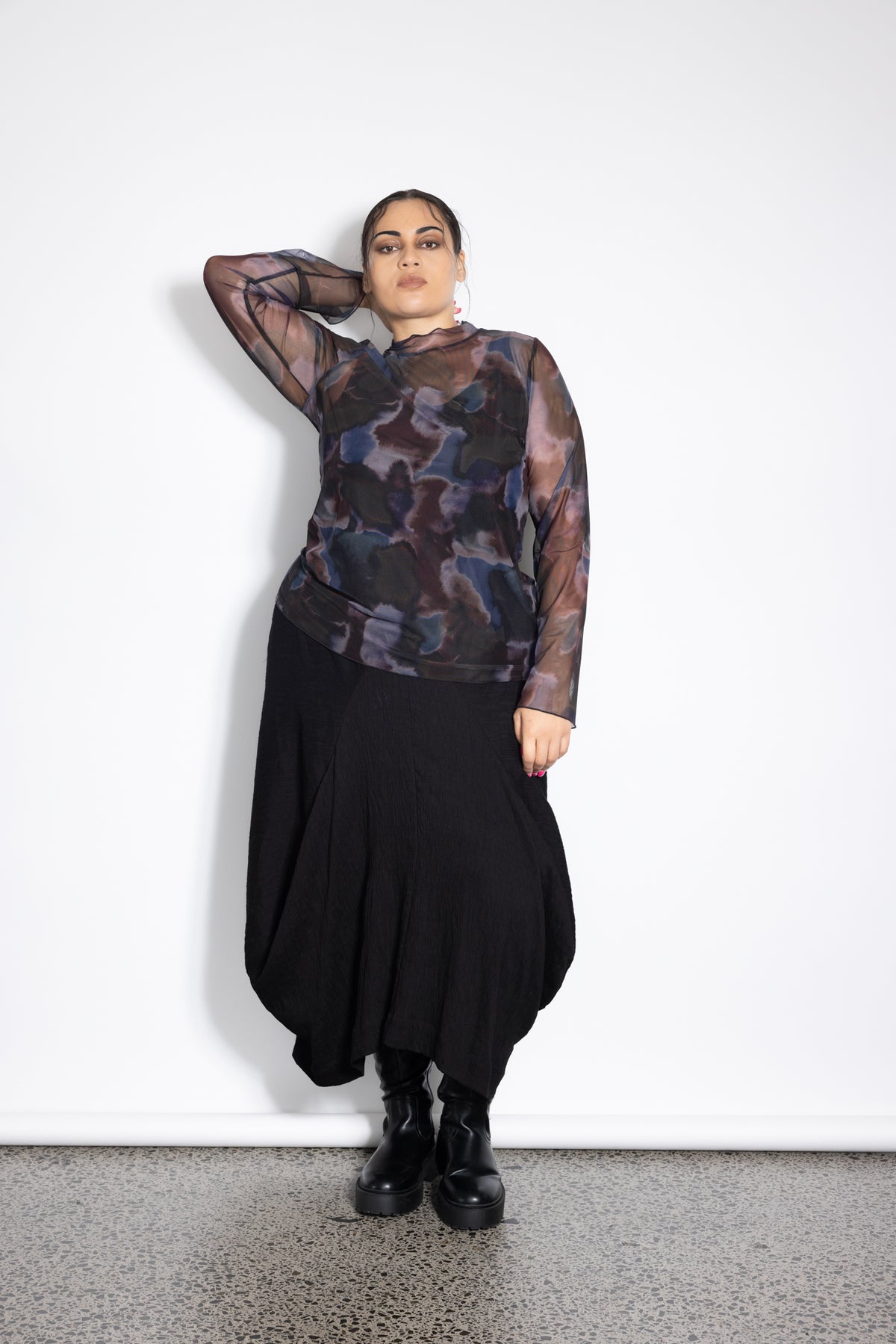 Outlet - Last One Size XL - Freddie Layer Top - Smoke Print