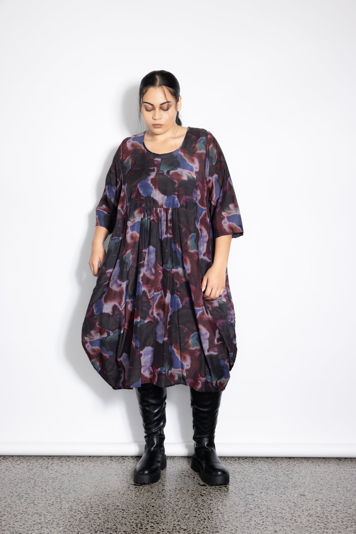 New Macy Dress - Smoke Print