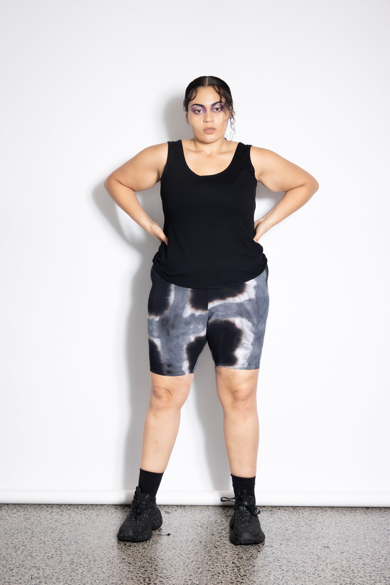 Bike Shorts - Grey Squares