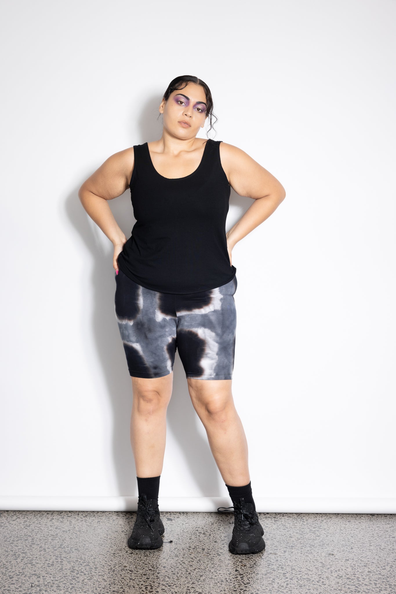 Bike Shorts - Grey Squares