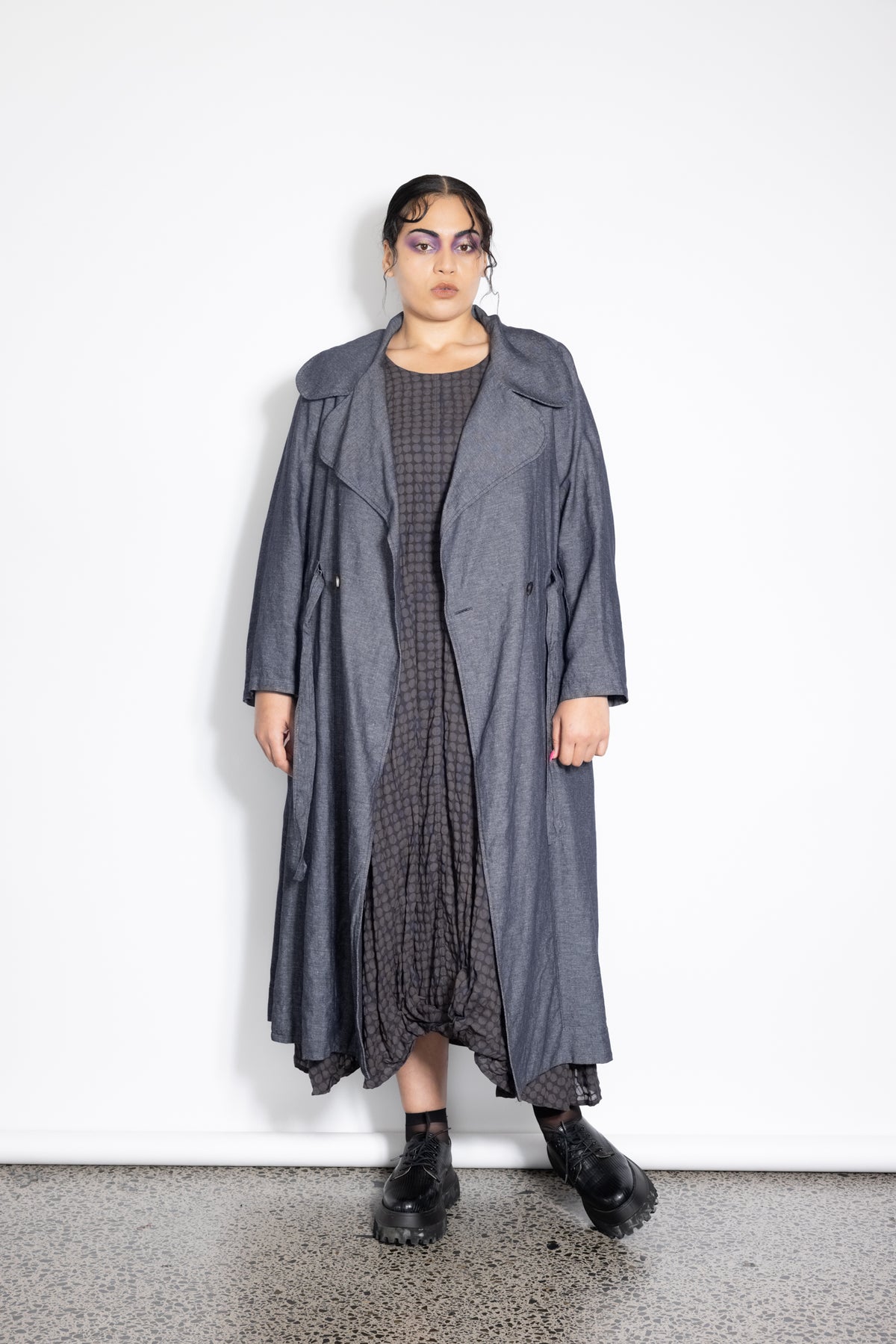 Riley Dress - Navy Choc Dotti