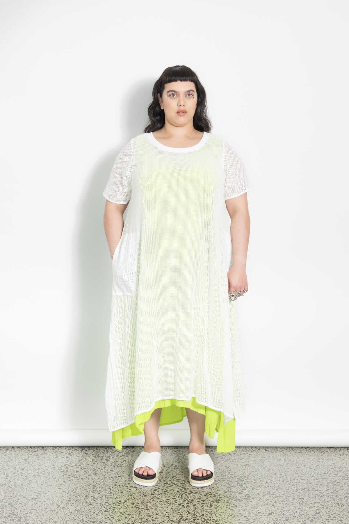 Net Dress - Cream Mesh