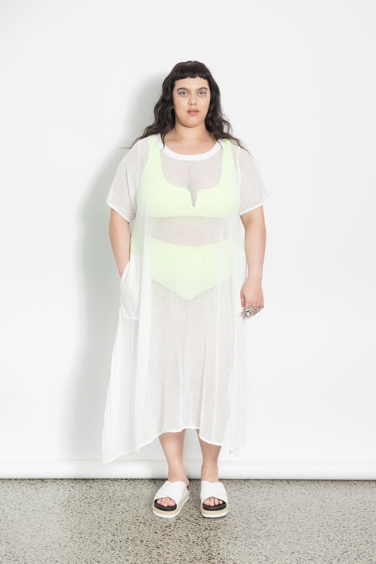 Net Dress - Cream Mesh