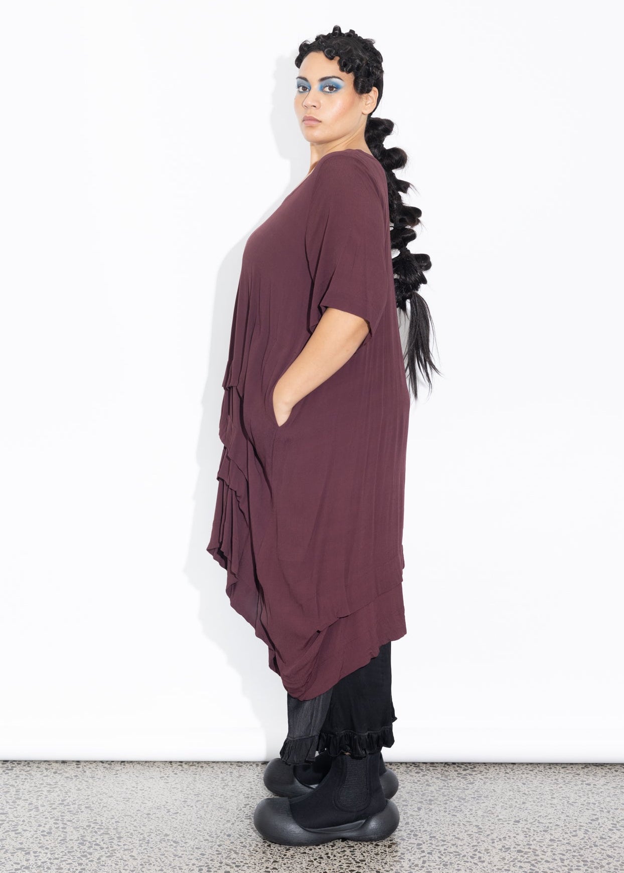 Accordion Tunic - Raisin