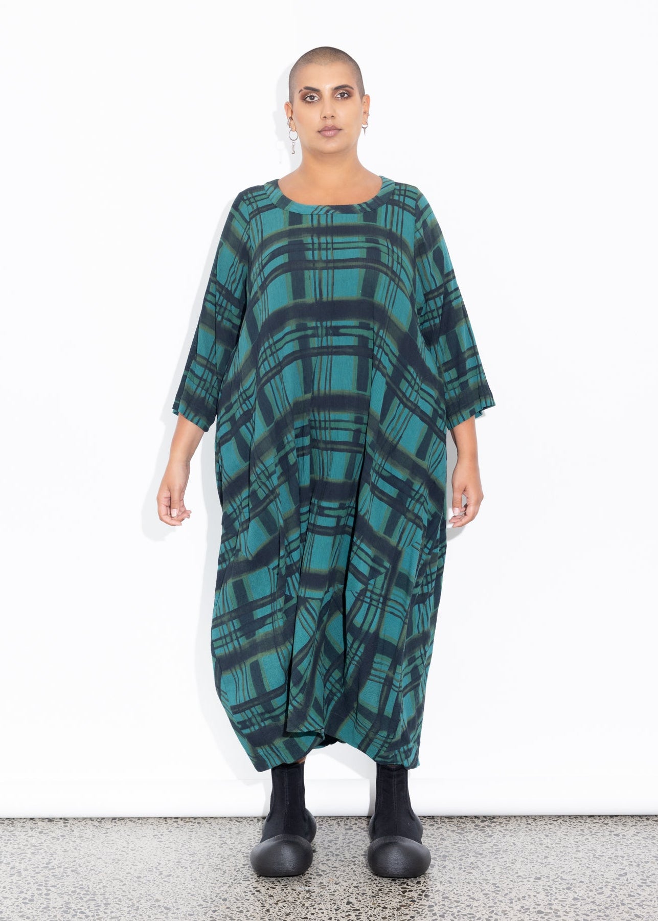 Elsey Dress - Liquorice Check