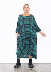 Elsey Dress - Liquorice Check