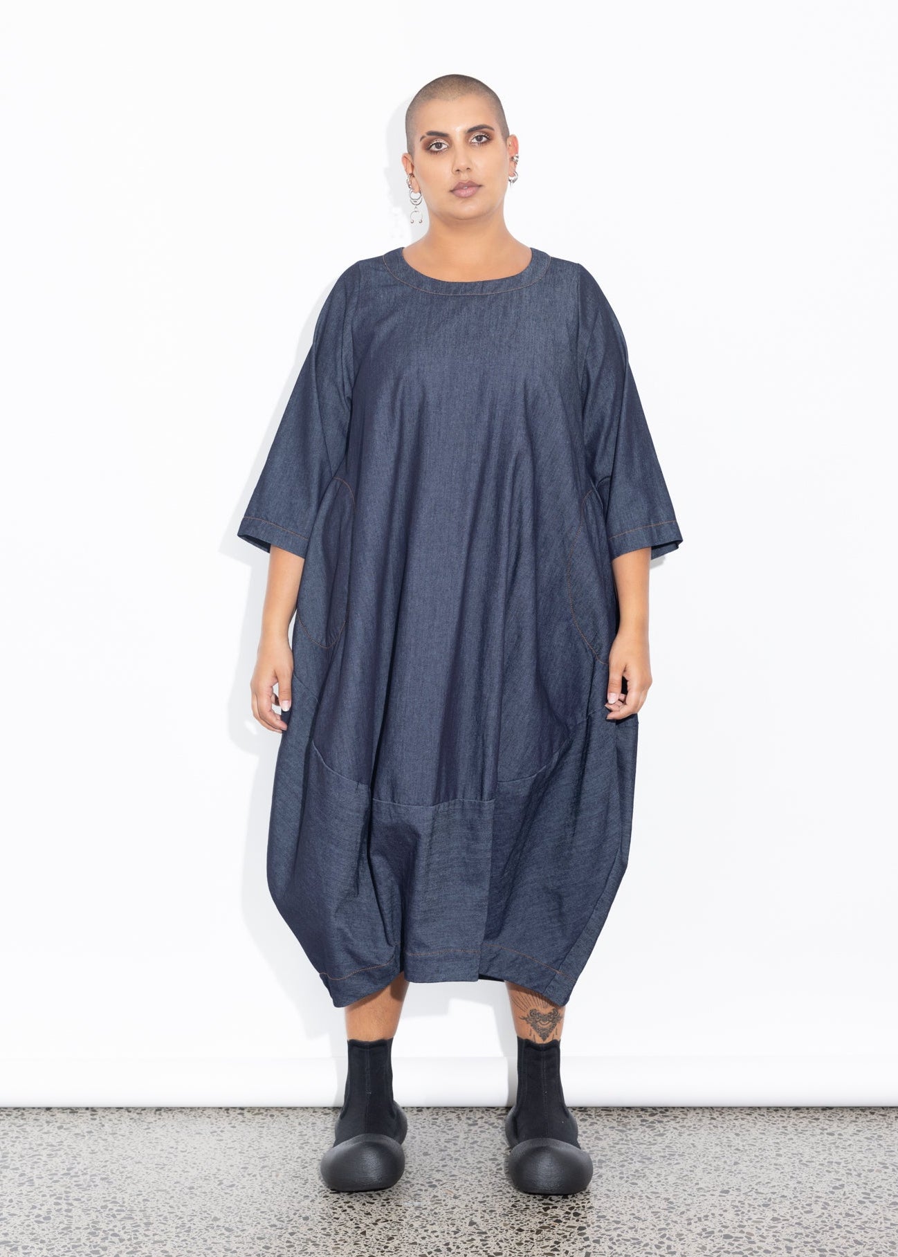 Elsey Dress - Dark Chambray