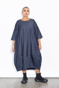 Elsey Dress - Dark Chambray