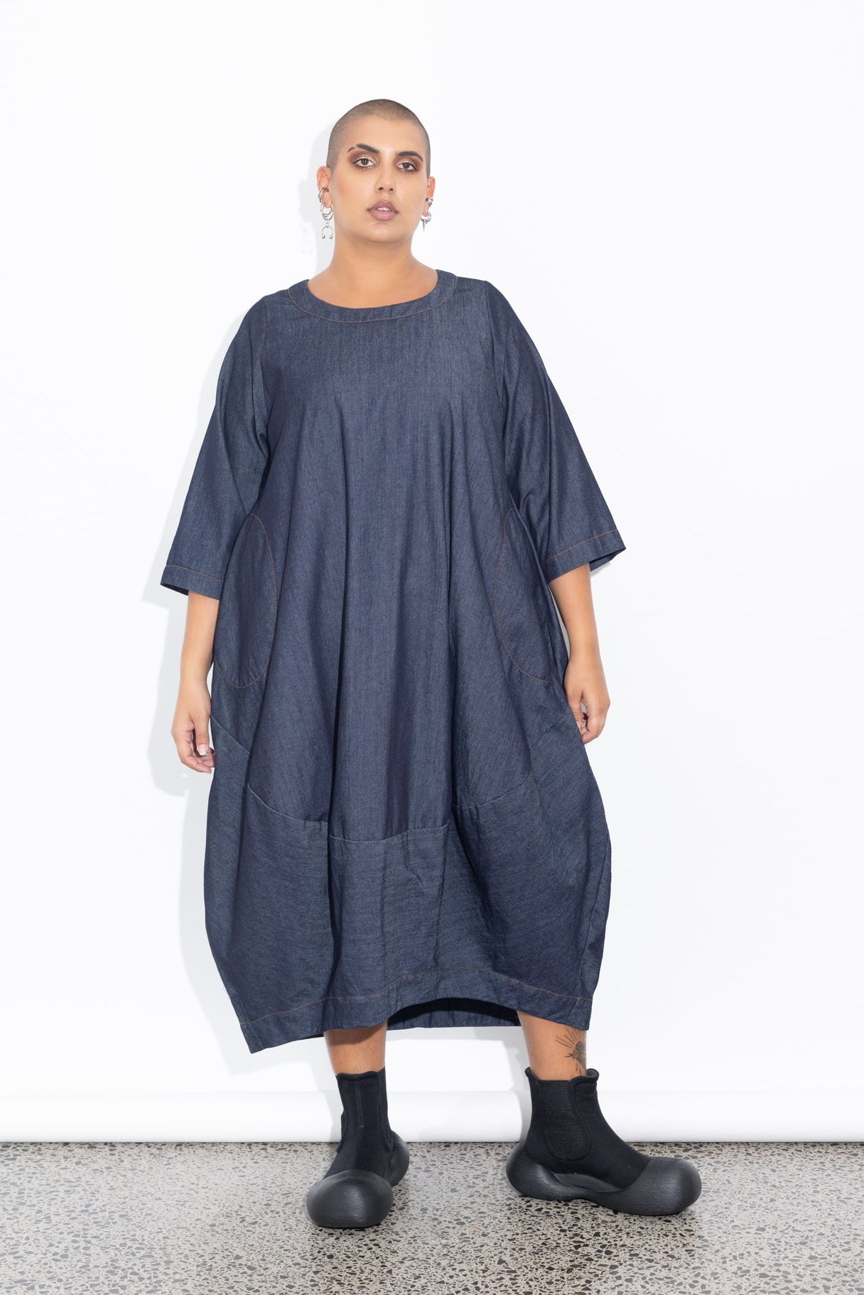 Elsey Dress - Dark Chambray