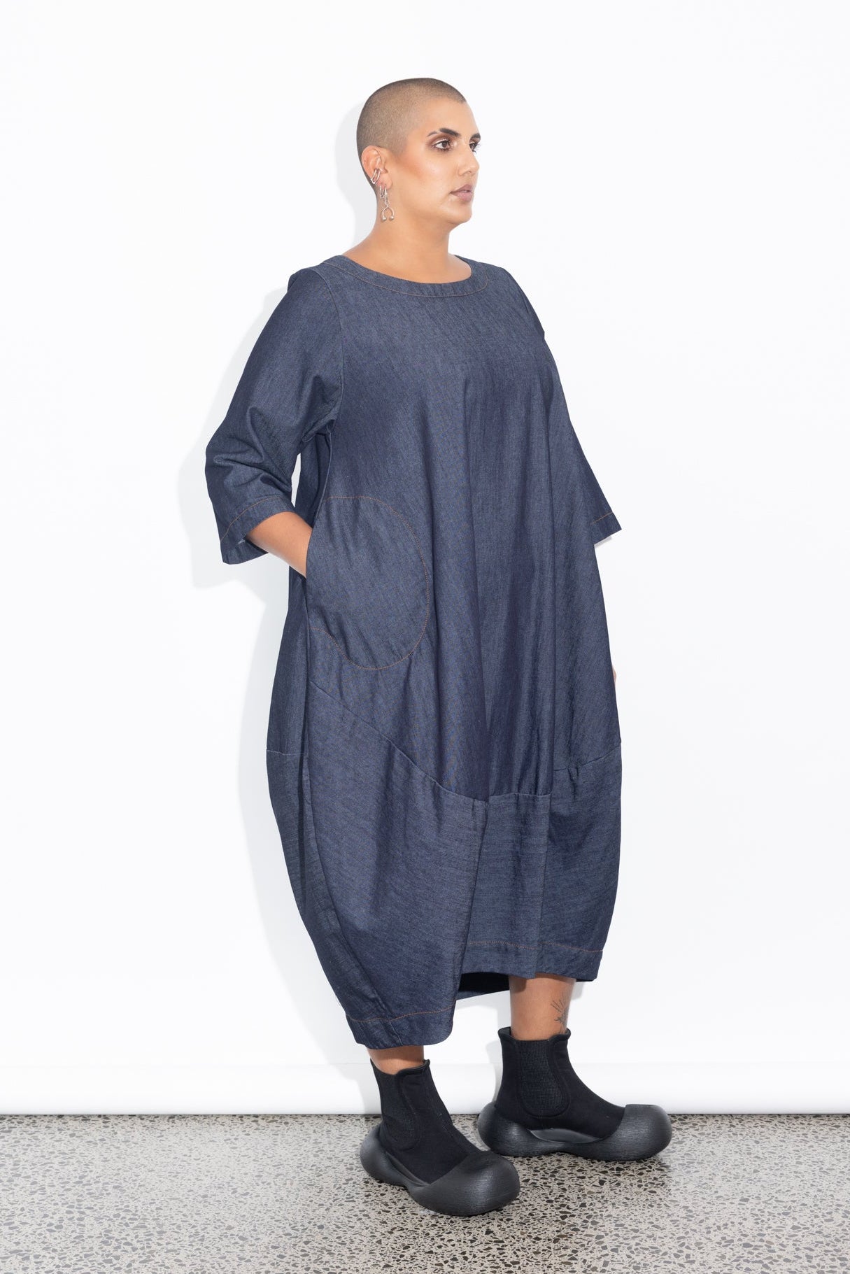 Elsey Dress - Dark Chambray