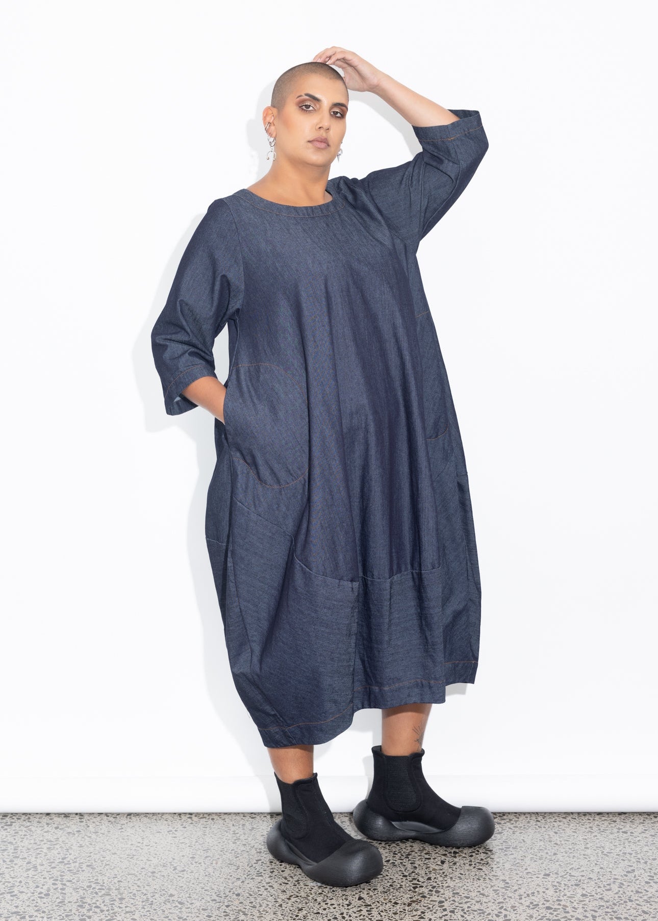 Elsey Dress - Dark Chambray