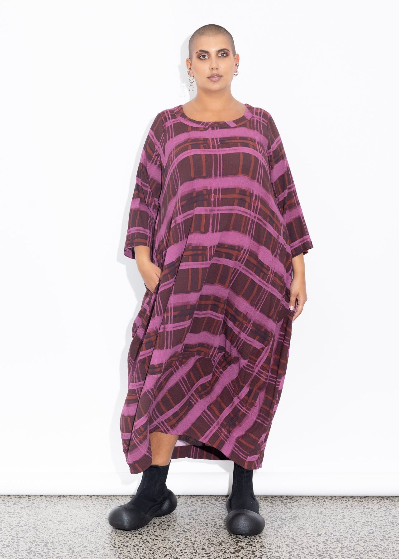Elsey Dress - Raisin Check