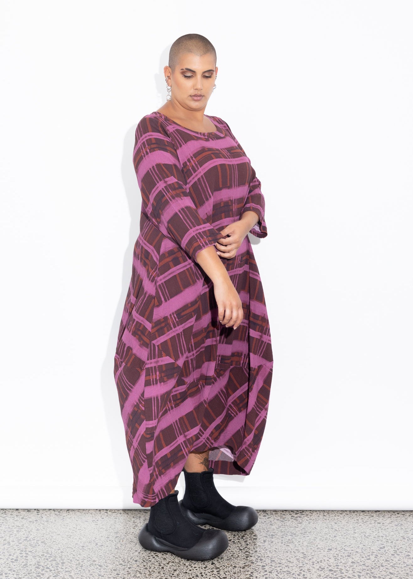 Elsey Dress - Raisin Check