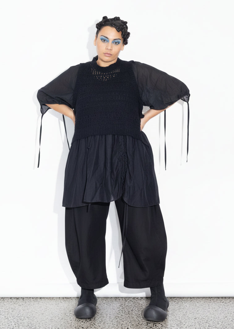 Lani Vest - Black Fluffy
