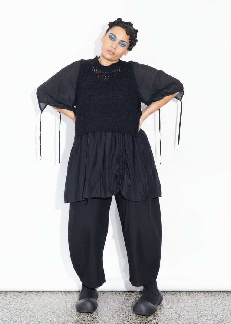 Lani Vest - Black Fluffy