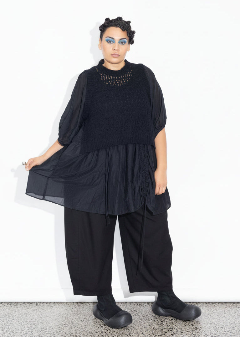 Lani Vest - Black Fluffy