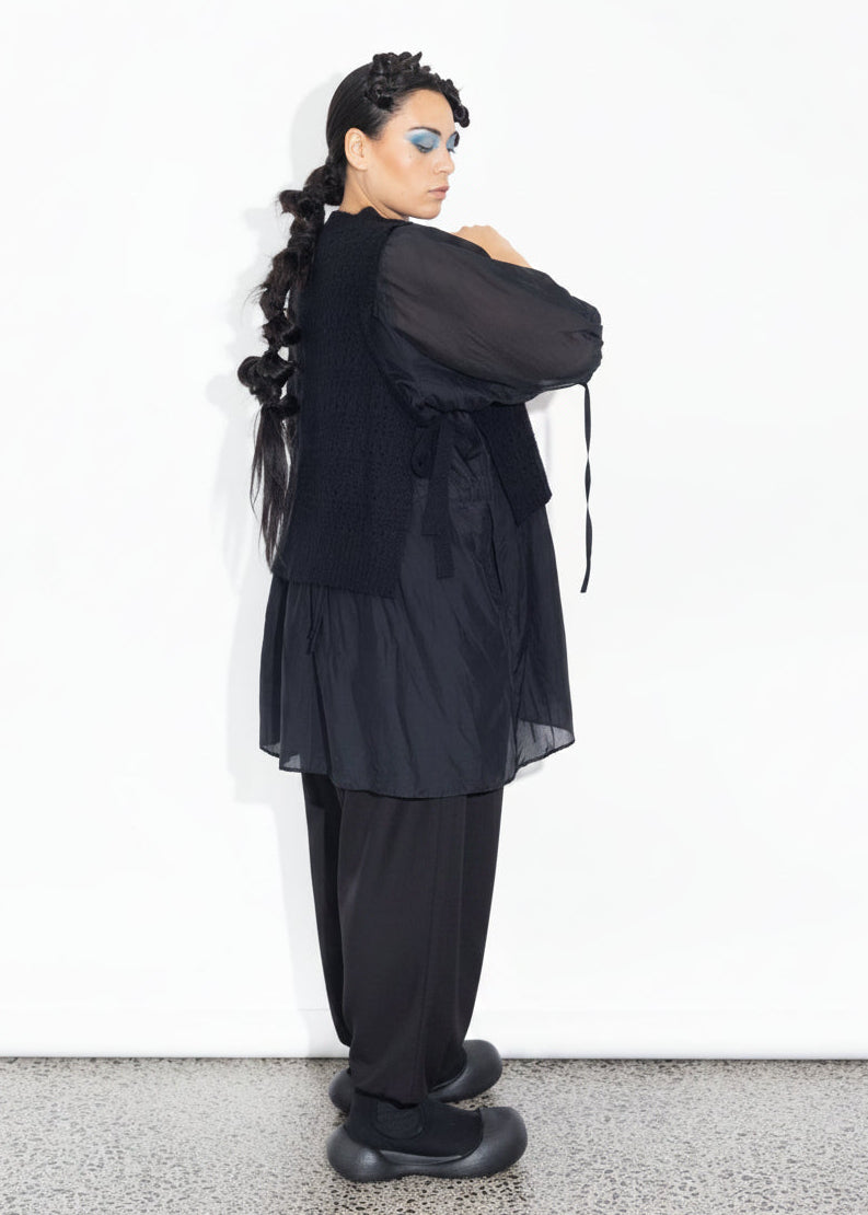 Lani Vest - Black Fluffy