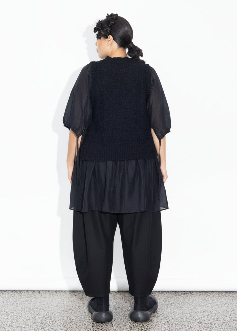 Lani Vest - Black Fluffy