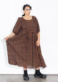 Philly Dress - Rust Check