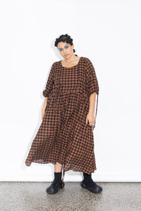 Philly Dress - Rust Check