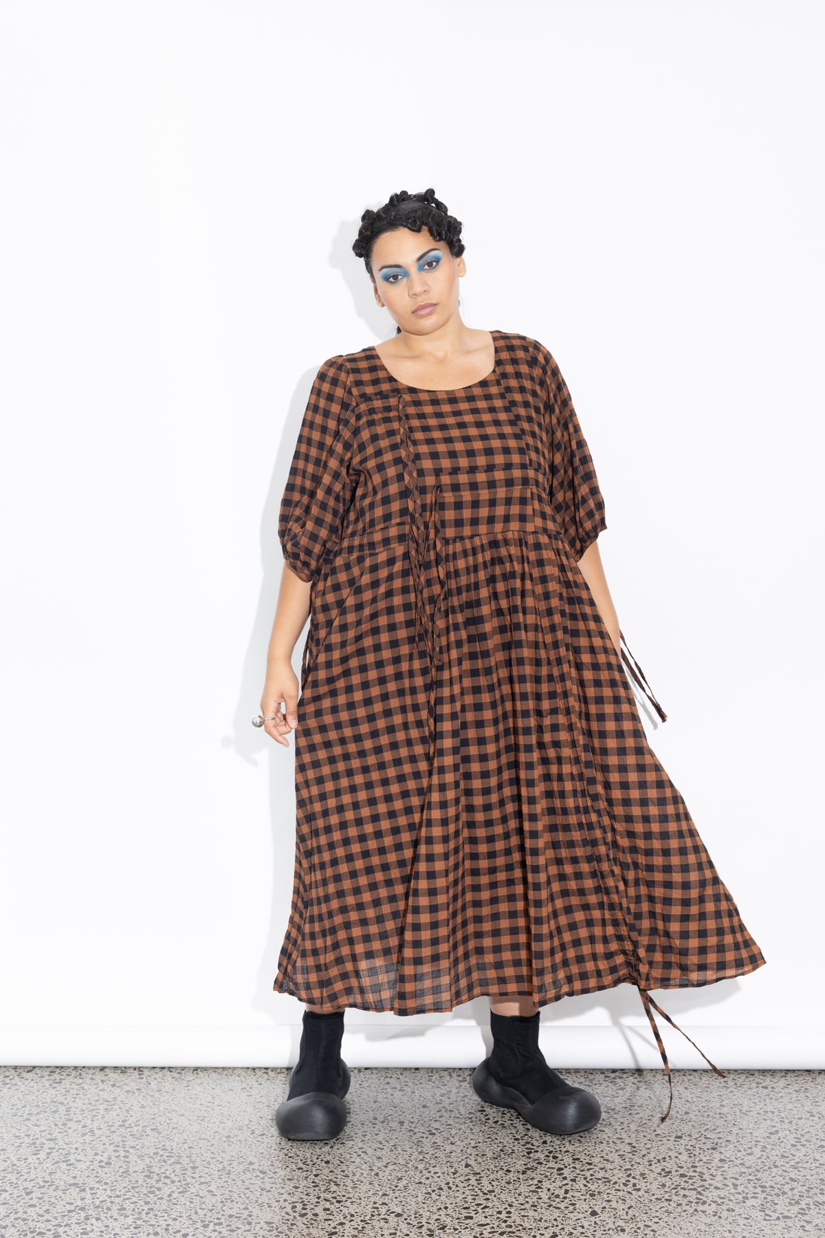 Philly Dress - Rust Check