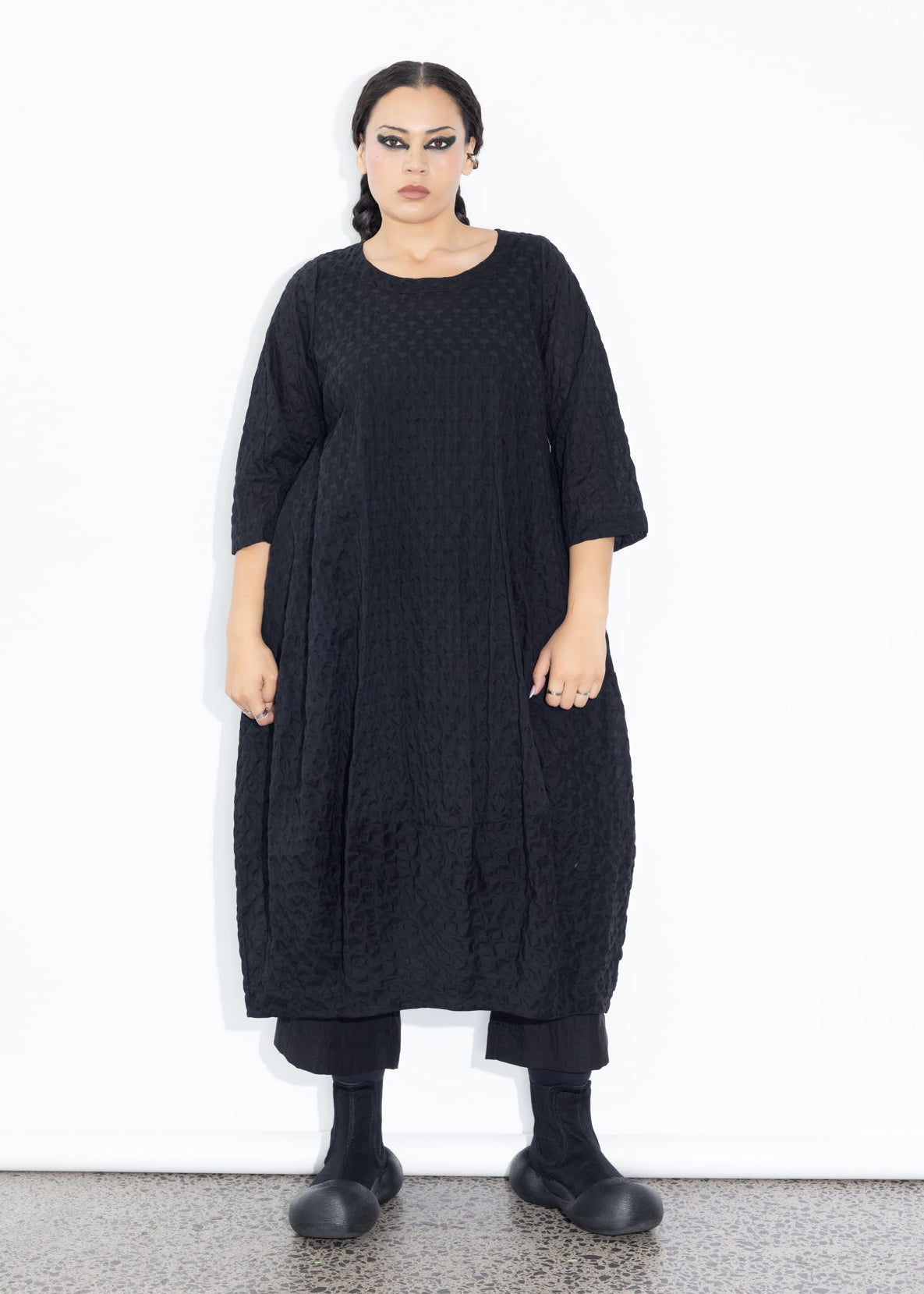 Elsey Dress - Seersucker Black
