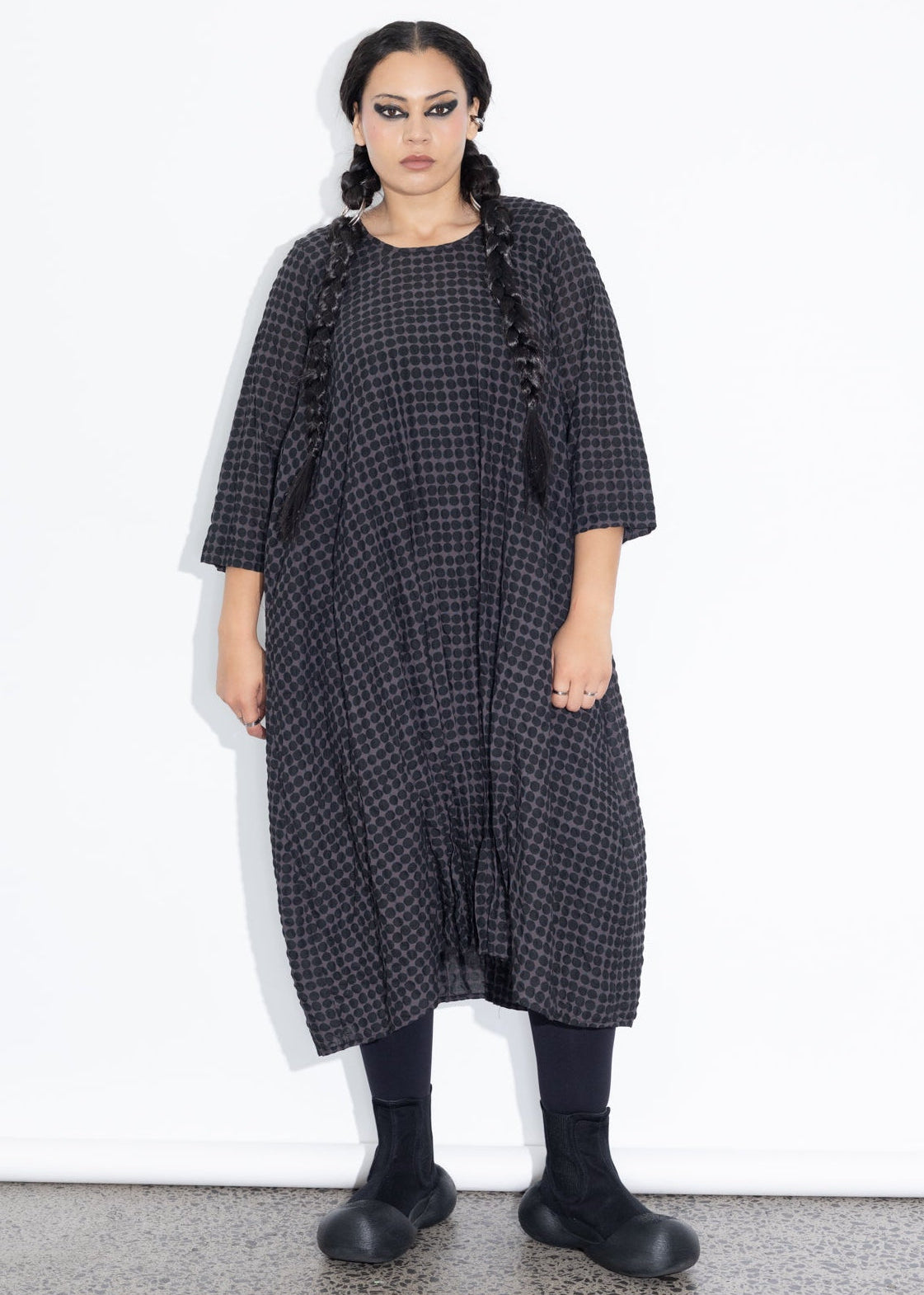 Long Tuck Hem - Grey Dotti