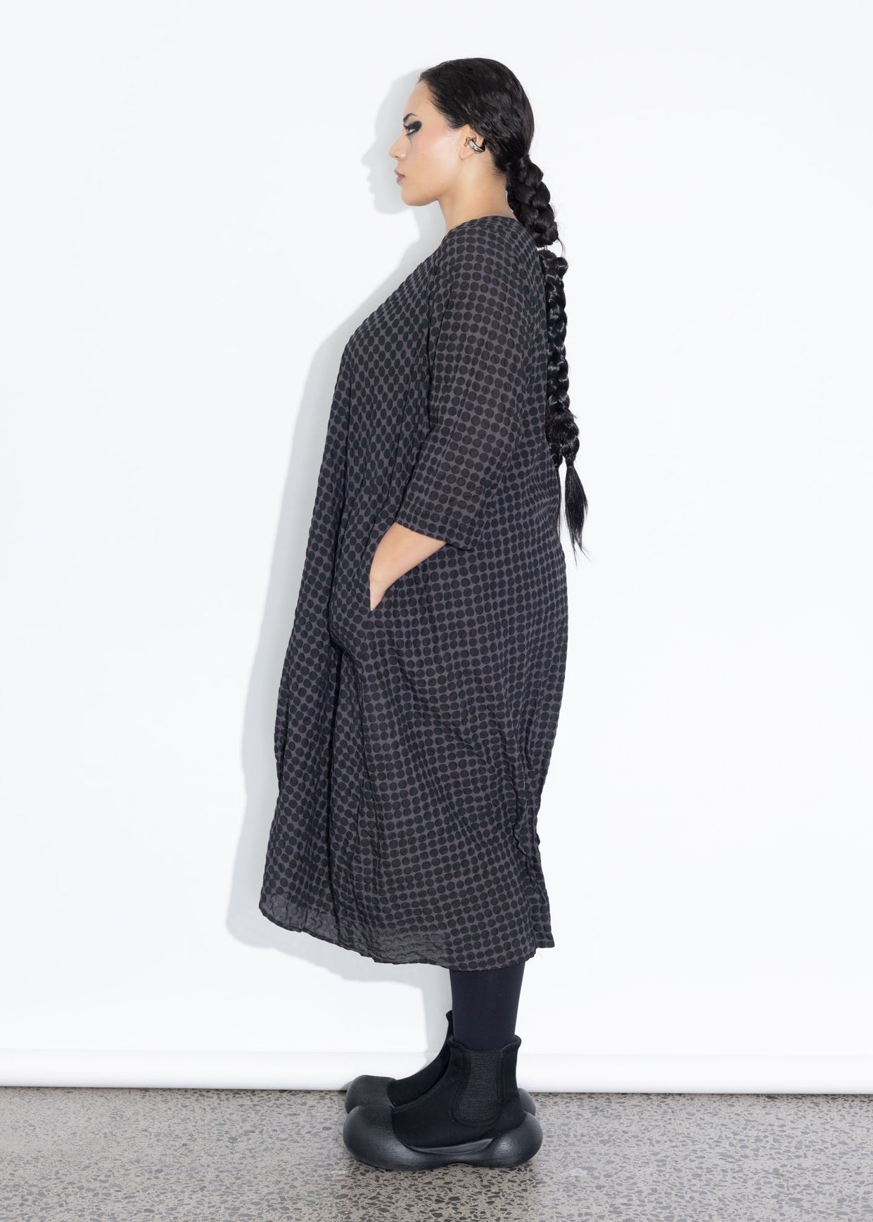 Long Tuck Hem - Grey Dotti