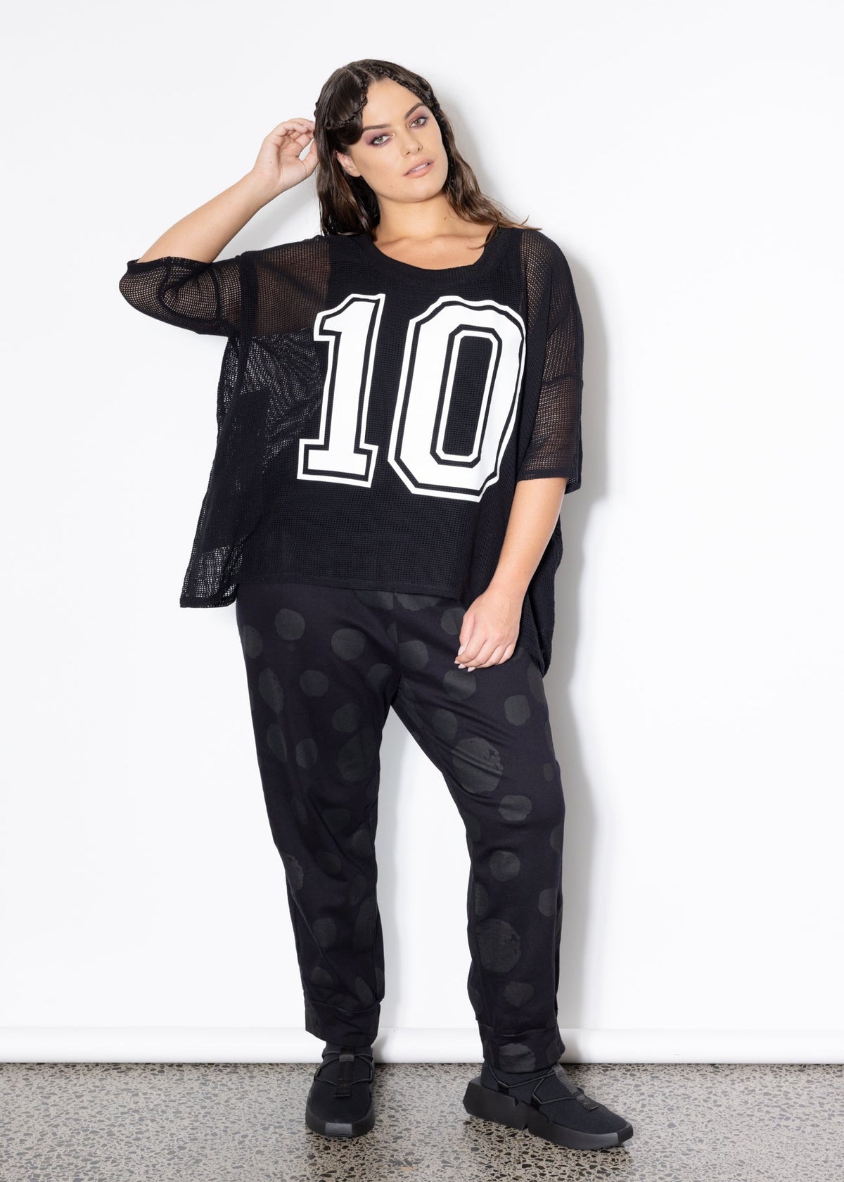 #10 Black Net Tee