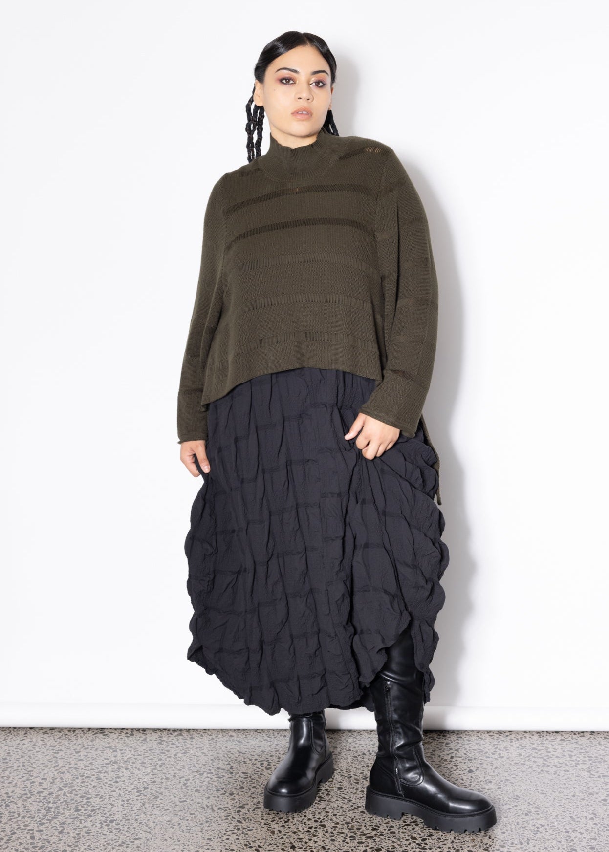 Crop Jumper - Khaki