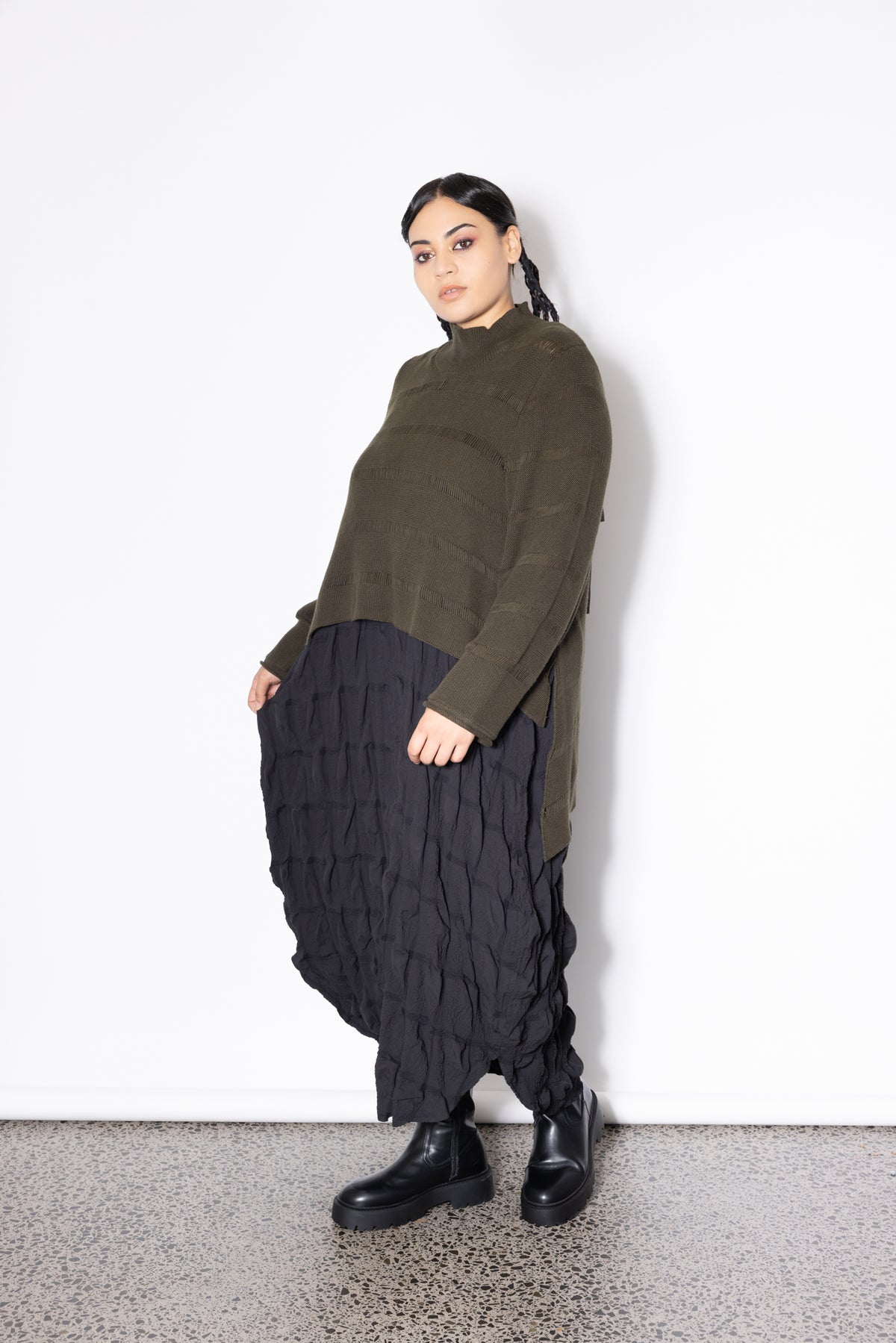 Crop Jumper - Khaki