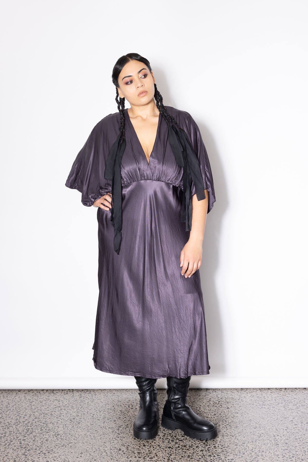Outlet - Slinky Dress - Aubergine