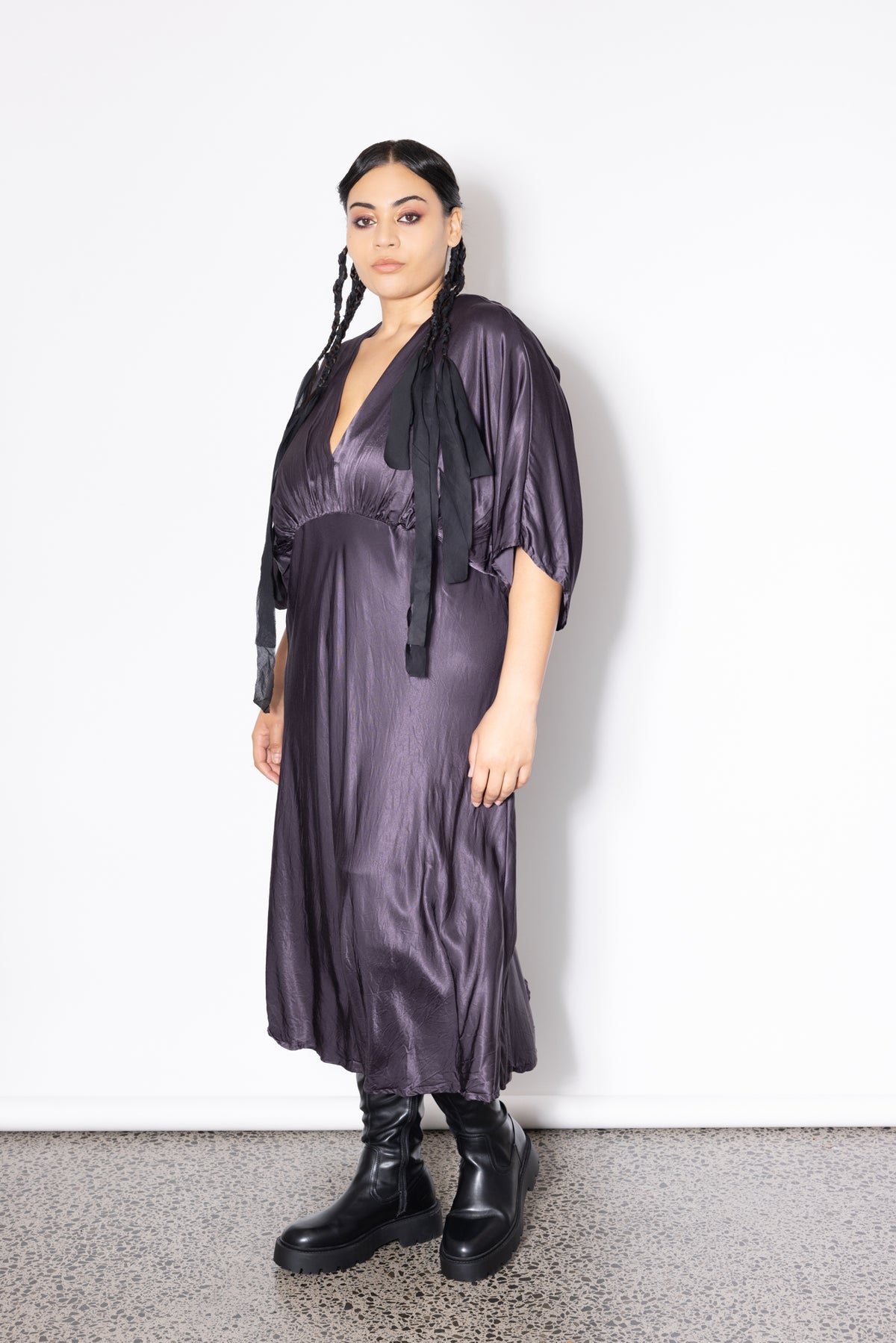 Outlet - Slinky Dress - Aubergine