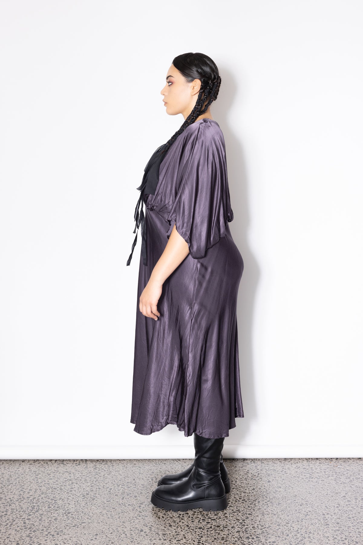 Outlet - Slinky Dress - Aubergine