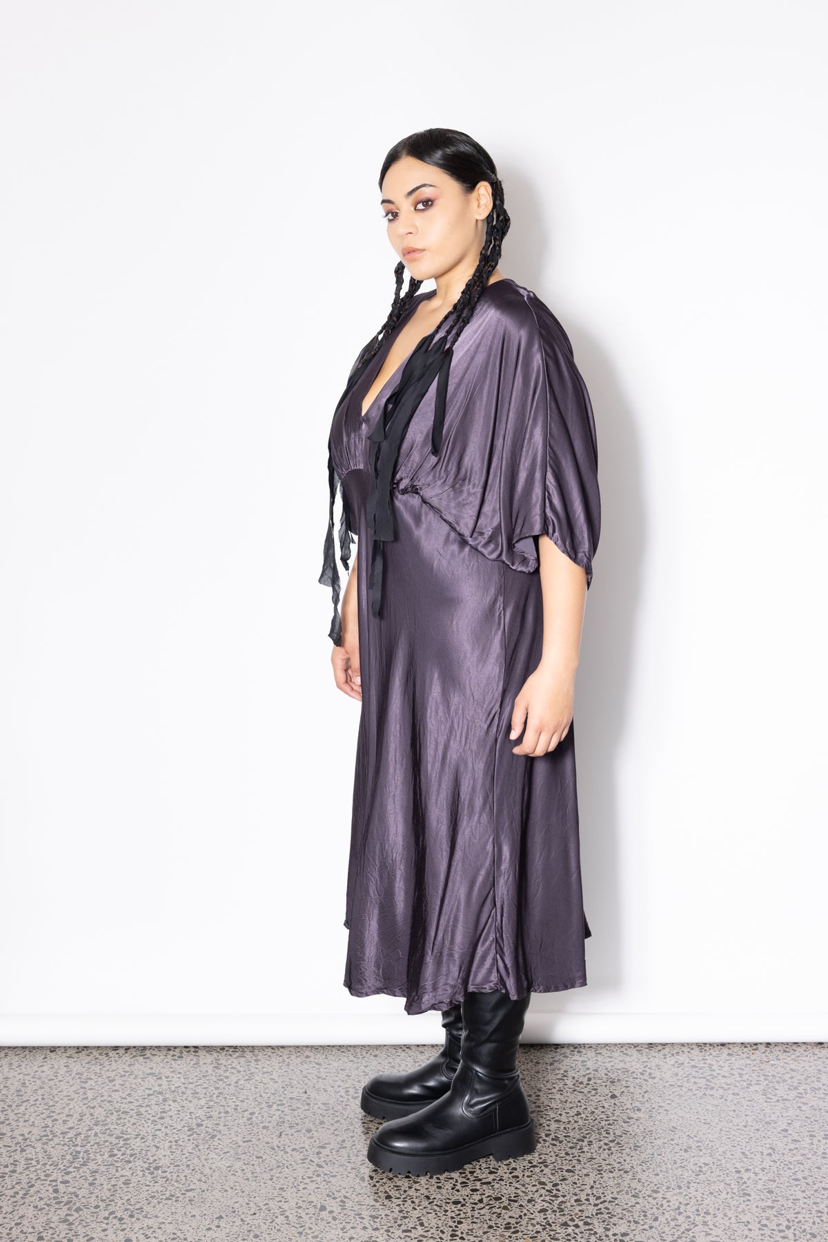 Outlet - Slinky Dress - Aubergine
