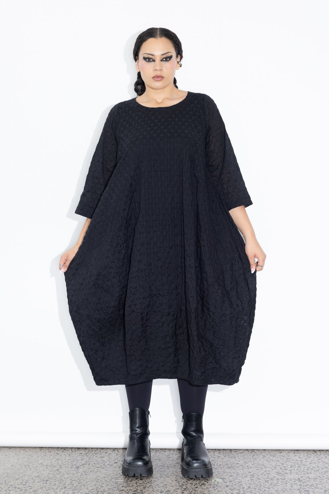Elsey Dress - Seersucker Black