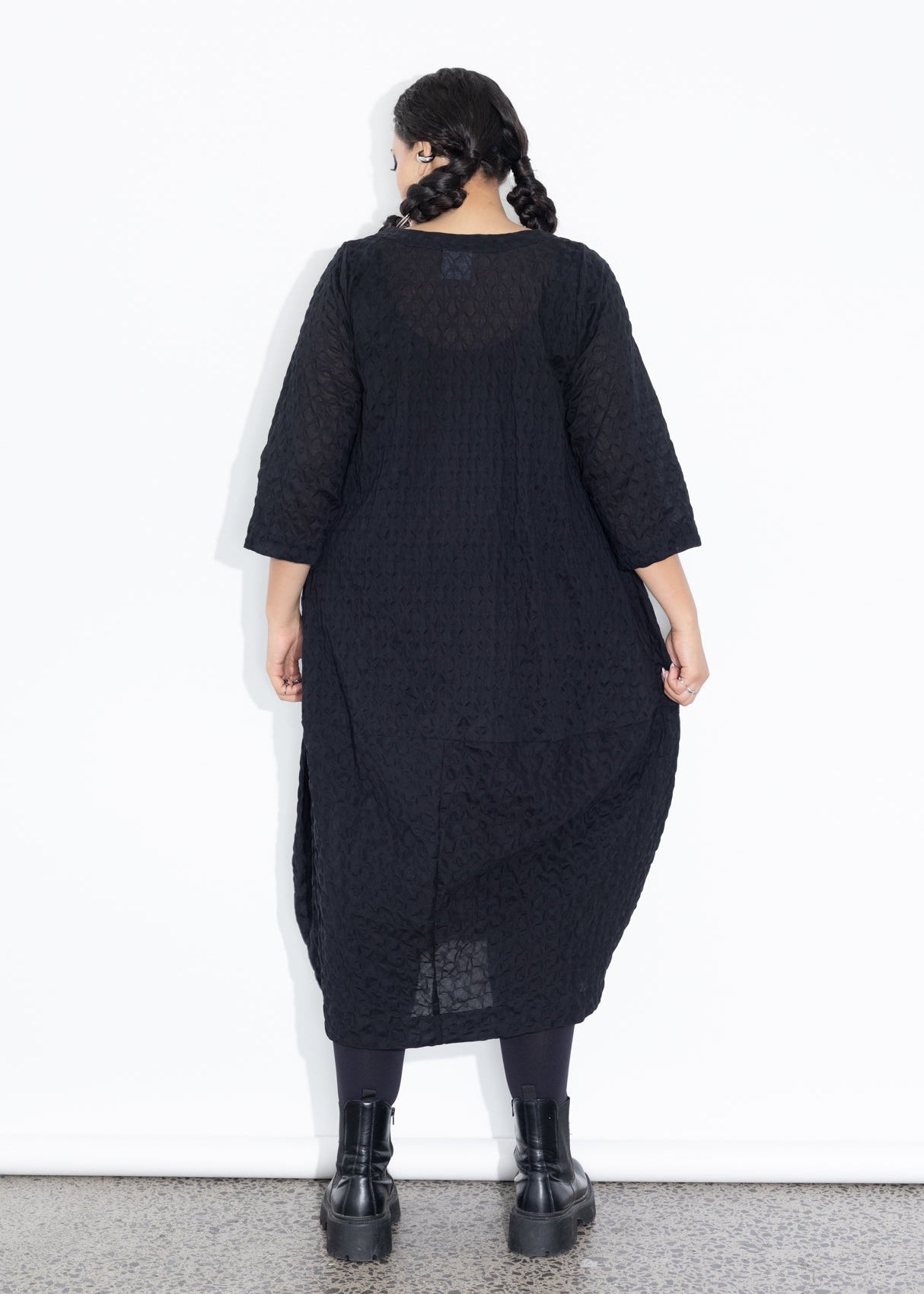 Elsey Dress - Seersucker Black