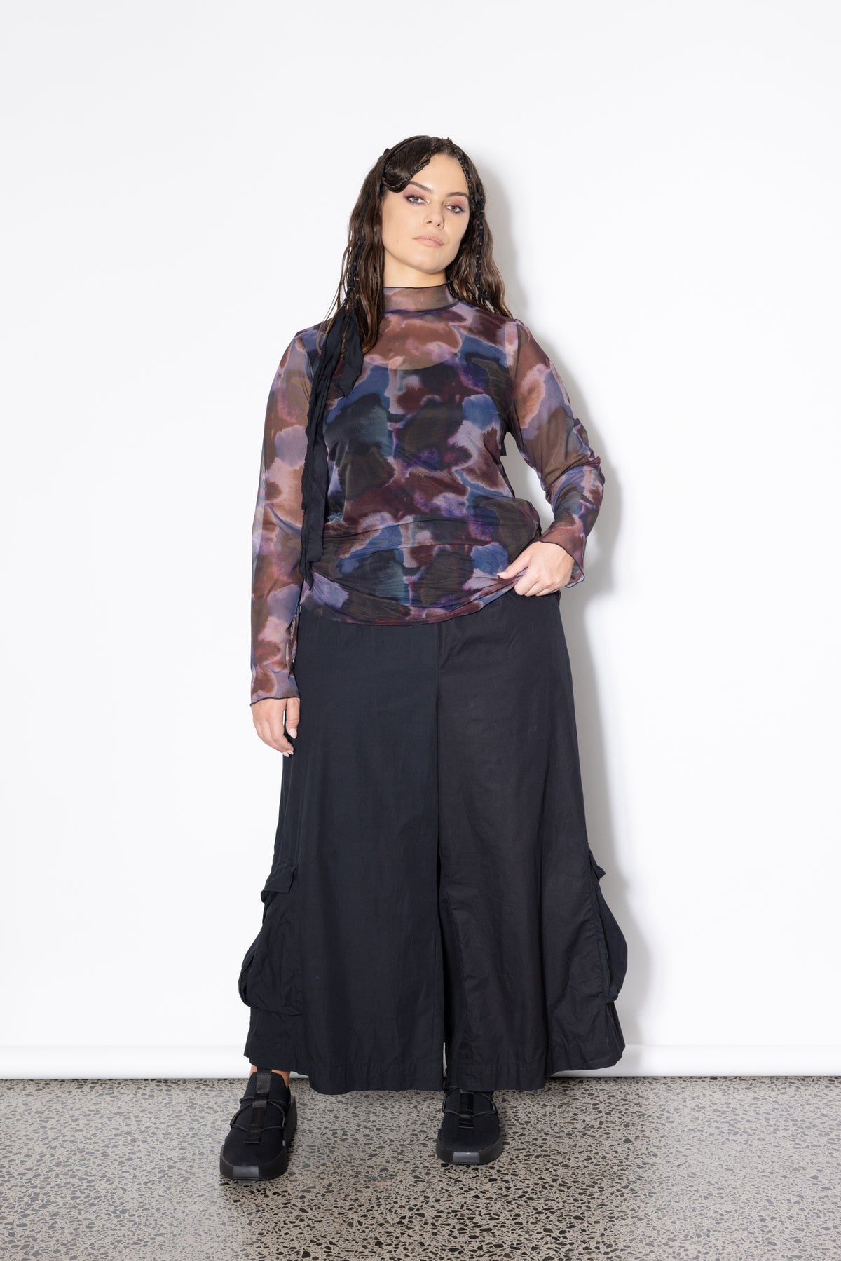 Outlet - Last One Size XL - Freddie Layer Top - Smoke Print