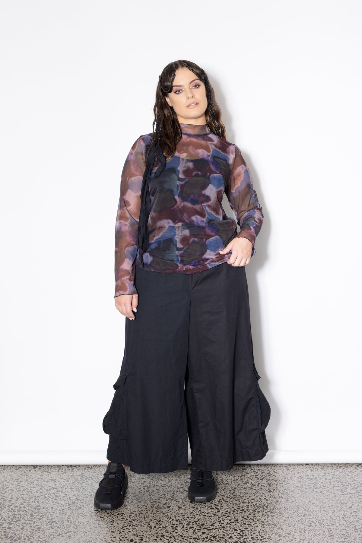 Outlet - Last One Size XL - Freddie Layer Top - Smoke Print