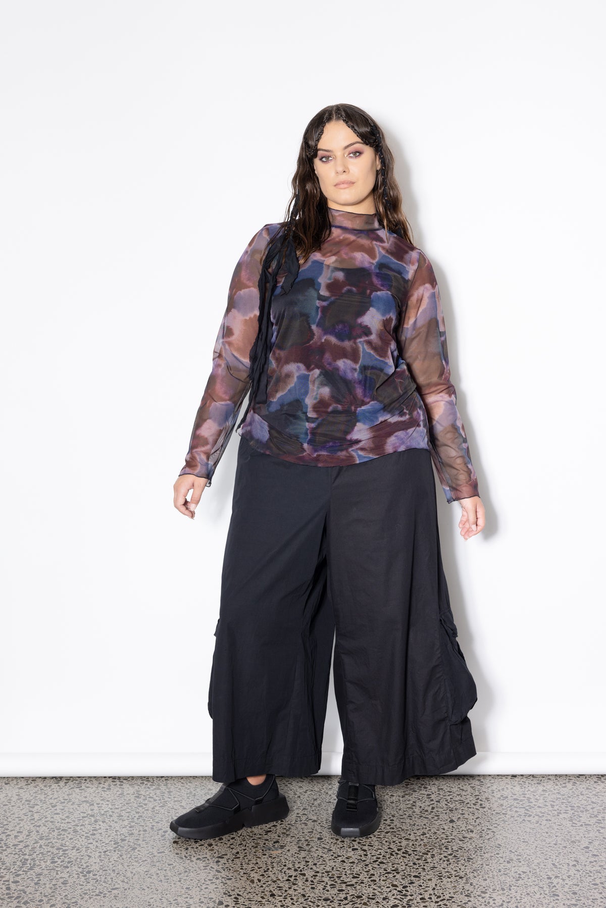 Outlet - Last One Size XL - Freddie Layer Top - Smoke Print