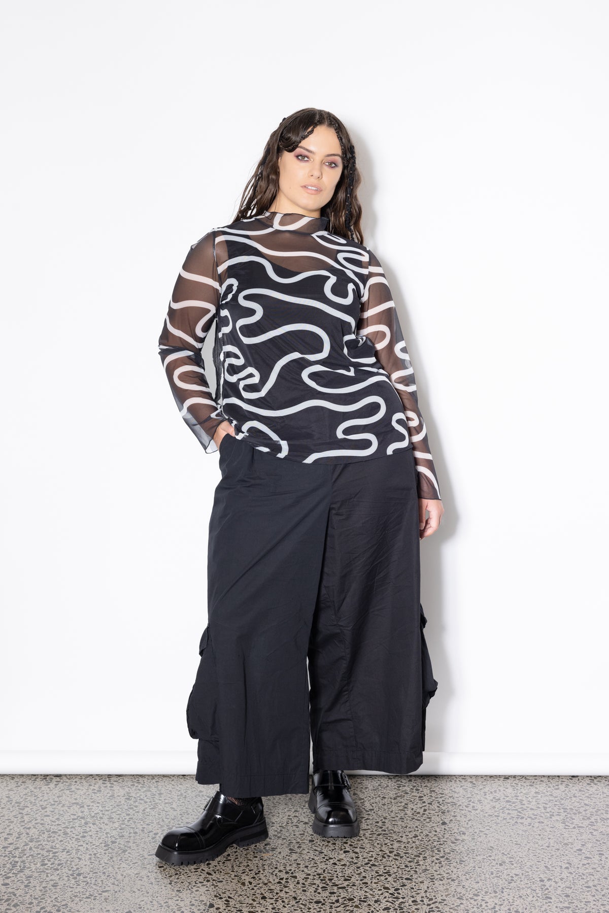 Outlet - Freddie Layer Top - Squiggle Print